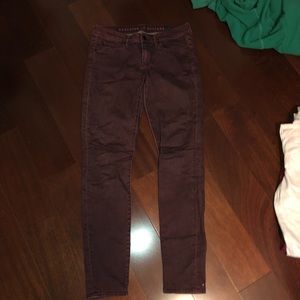 Maroon skinny jeans